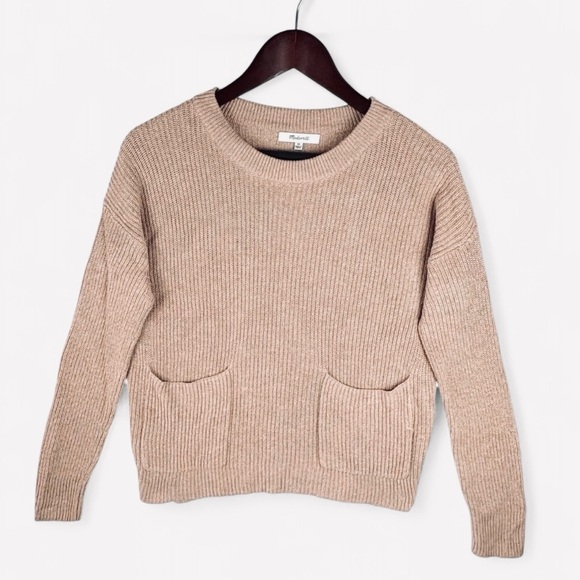 Madewell Sweaters - Madewell Women's Patch Pocket Pullover Crewneck Sweater Blush Pink Preppy Sz XS